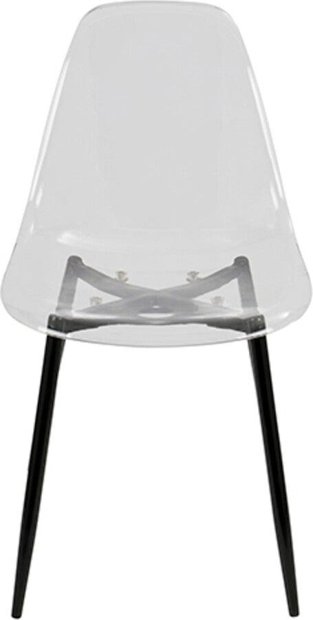 Lumisource Dining Chairs - Clara Mid-Century Modern Dining Chair in Black and Clear - Set of 2