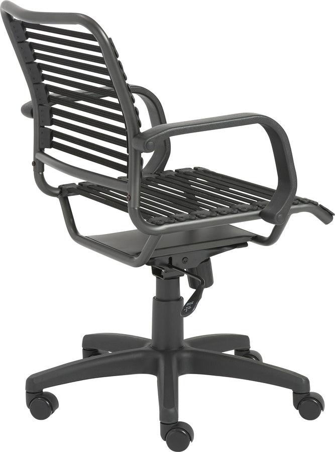 Euro Style Task Chairs - Bungie Flat Mid Back Office Chair Black