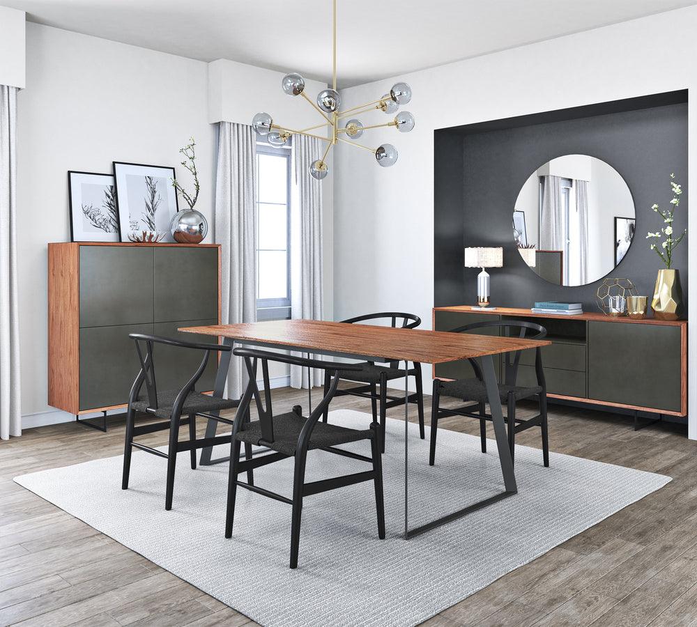 Euro Style Dining Tables - Anderson 71" Rectangular Dining Table Walnut & Black