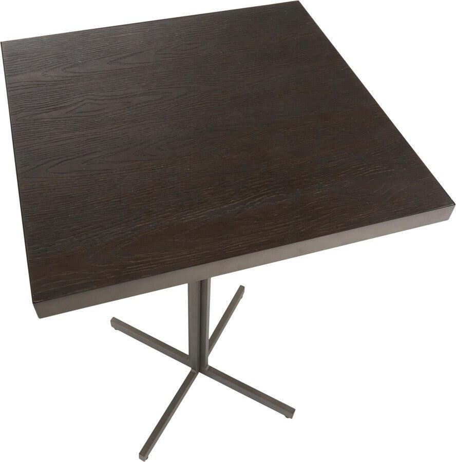 Lumisource Bar Tables - Fuji Industrial Bar Table in Antique Metal and Espresso Bamboo