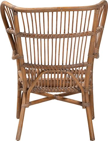 Wholesale Interiors Accent Chairs - Lamaria Modern Bohmenian Natural Brown Antique Rattan Armchair