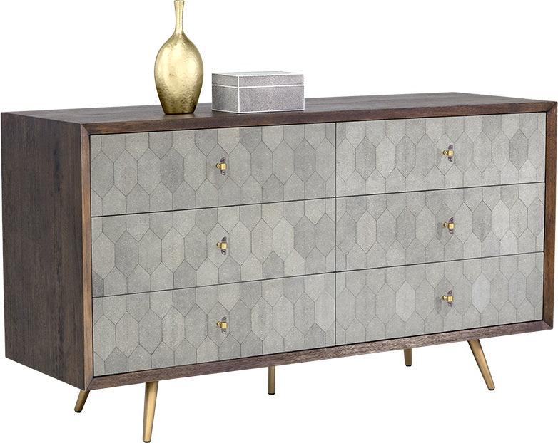 SUNPAN Dressers - Aniston Dresser - Dark Mango - Taupe Shagreen