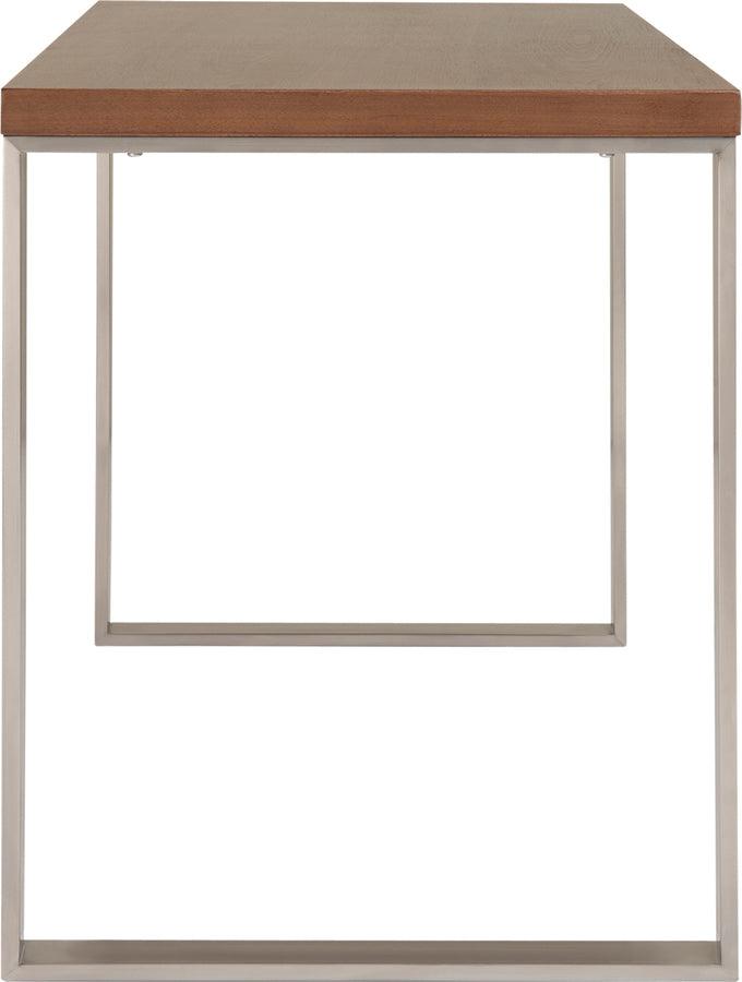 Euro Style Desks - Dillon Desk Walnut & Stainless Steel