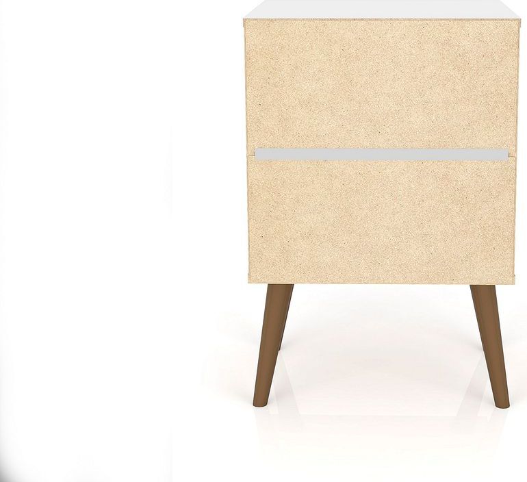 Liberty Mid Century Modern Nightstand 2.0 in White 3D Brown Prints