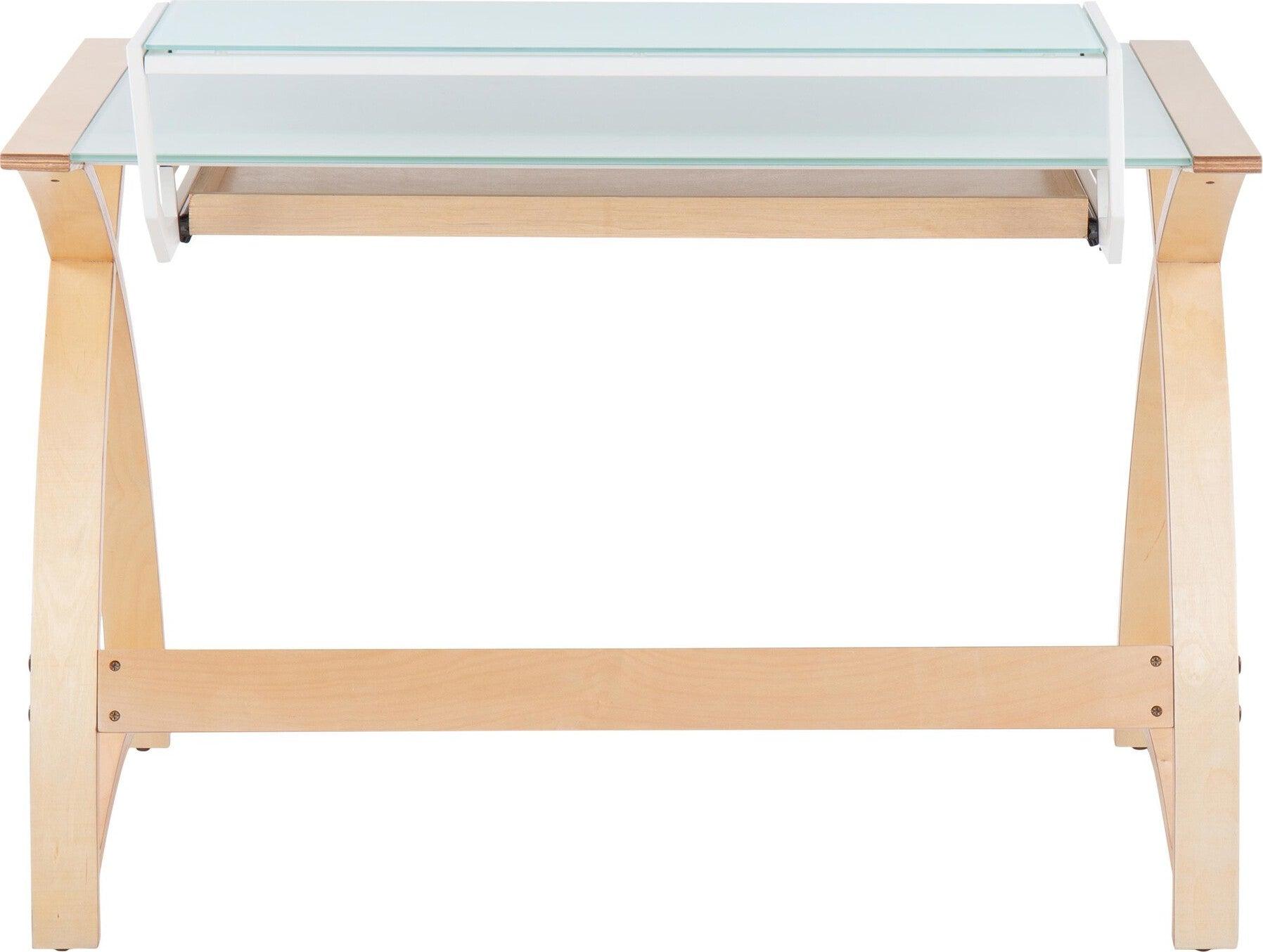 Lumisource Desks - Bentley Office Desk Natural & White