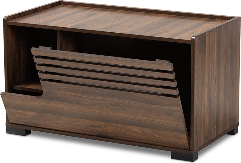 Wholesale Interiors Cat Litter Box - Claire Modern And Contemporary Walnut Brown Finished Cat Litter Box Cover House