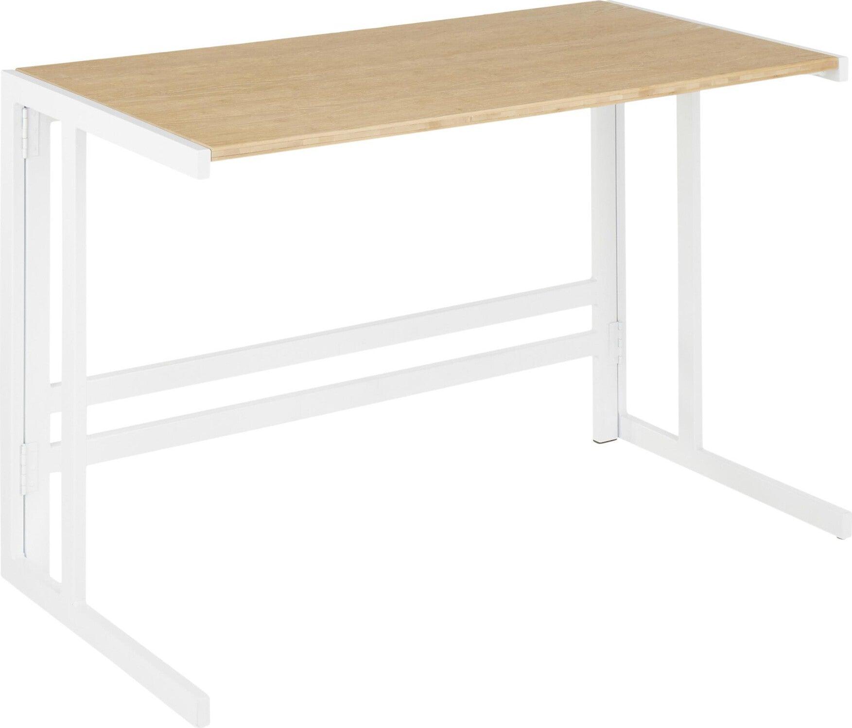 Lumisource Desks - Roman Office Desk White & Natural