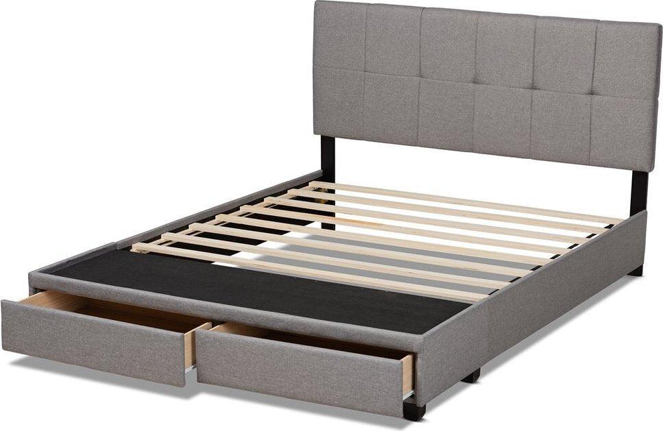 Wholesale Interiors Beds - Netti Upholstered Queen Bed Light Gray