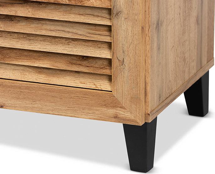 Wholesale Interiors Shoe Storage - Coolidge Oak Brown Finished Wood 5-Shelf Shoe Storage Cabinet