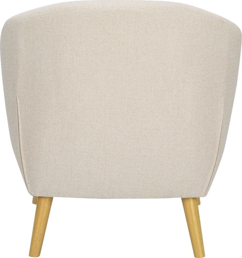 Lumisource Accent Chairs - Rockwell Accent Chair & Ottoman In Cream Fabric