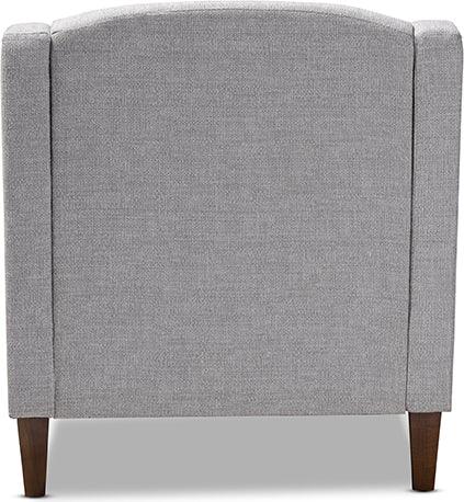 Wholesale Interiors Accent Chairs - Leonie Modern and Contemporary Grey Fabric Wenge Brown Chaise Lounge