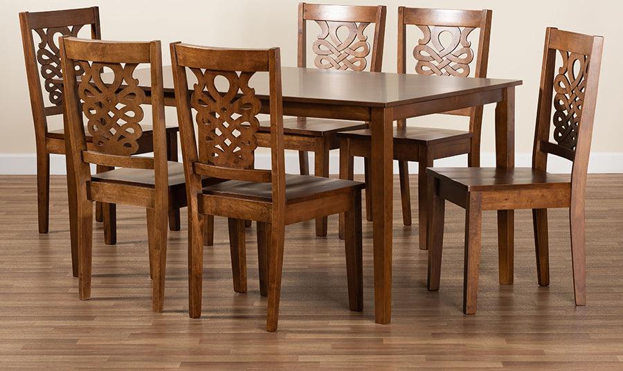 Wholesale Interiors Dining Sets - Luisa Walnut Brown Finished Wood 7-Piece Dining Set