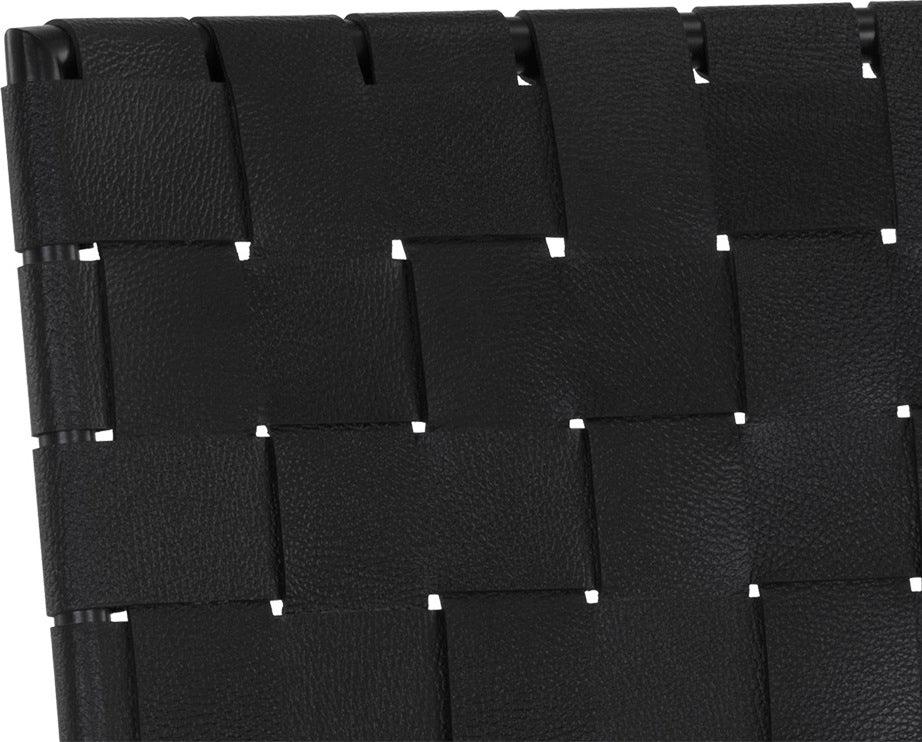 SUNPAN Dining Chairs - Omari Dining Chair - Black - Black Leather (Set of 2)