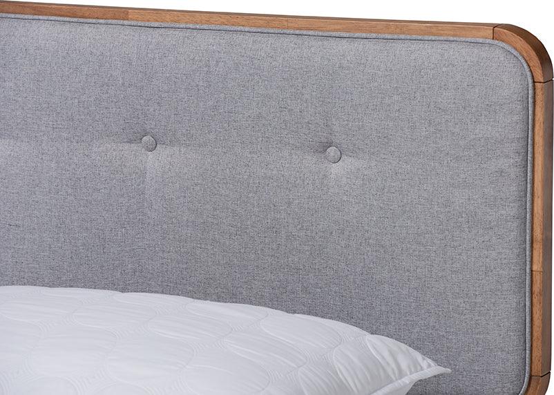 Wholesale Interiors Beds - Sofia Full Bed Light Gray & Walnut