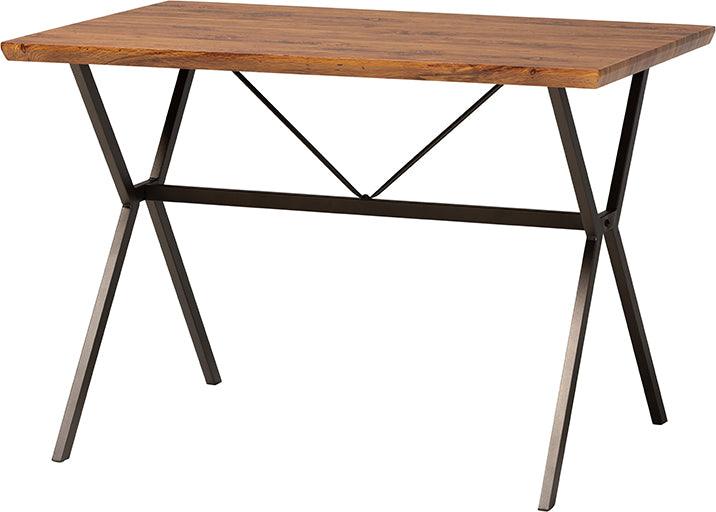 Wholesale Interiors Dining Sets - Irwin Modern Industrial Walnut Brown Finished Wood And Black Metal 5-Piece Dining Set