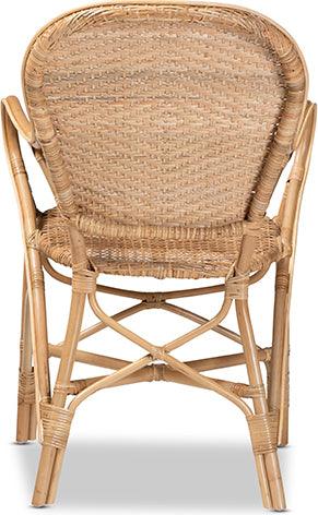 Wholesale Interiors Dining Chairs - Genna Modern Bohemian Natural Brown Finished Rattan Dining Chair