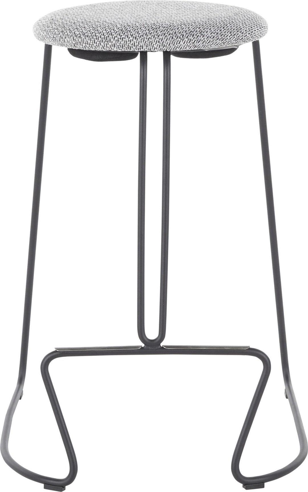 Lumisource Barstools - Finn Counter Stool (Set of 2) Black Steel & Charcoal