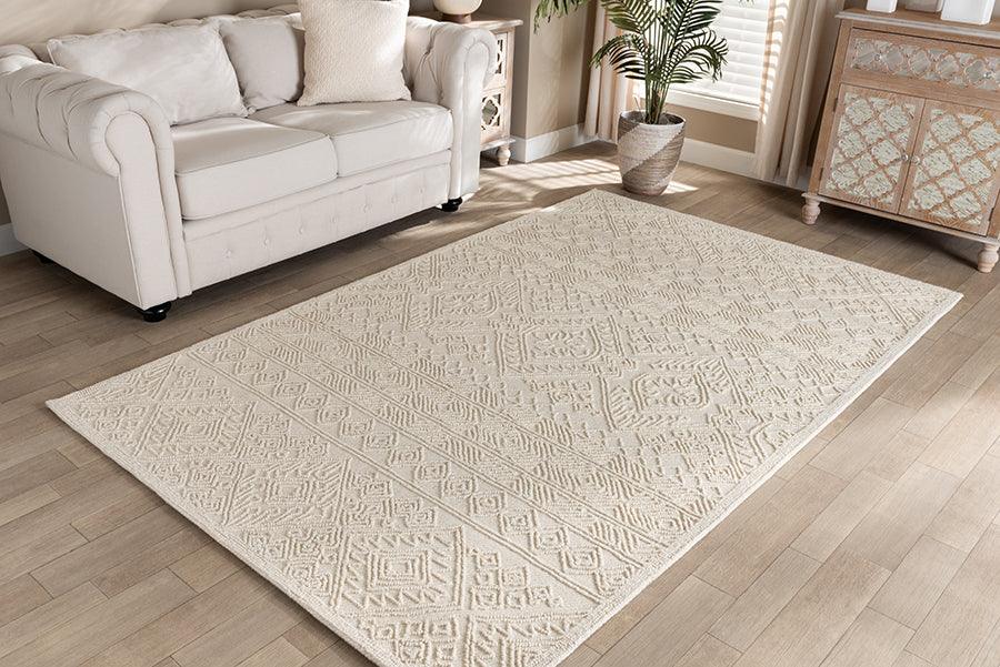 Wholesale Interiors Indoor Rugs - Linwood Modern and Contemporary Ivory Hand-Tufted Wool Area Rug