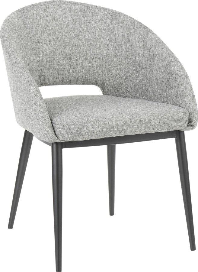 Lumisource Accent Chairs - Renee Contemporary Chair in Black Metal Legs and Grey Fabric