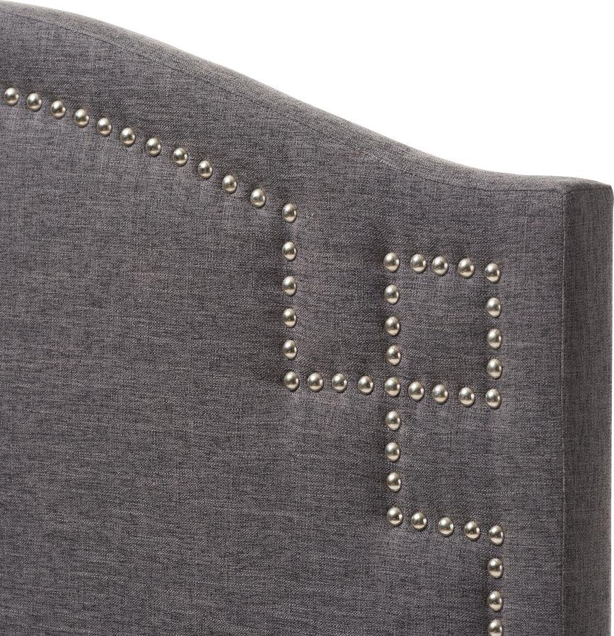 Wholesale Interiors Headboards - Aubrey Modern and Contemporary Dark Grey Fabric Upholstered Twin Size Headboard