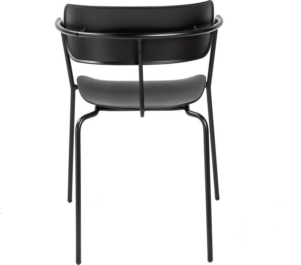 Euro Style Dining Chairs - Paris Stacking Armchair in Black with Black Legs - Set of 4