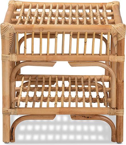 Wholesale Interiors Side & End Tables - Rose Modern Bohemian Natural Brown Rattan End Table