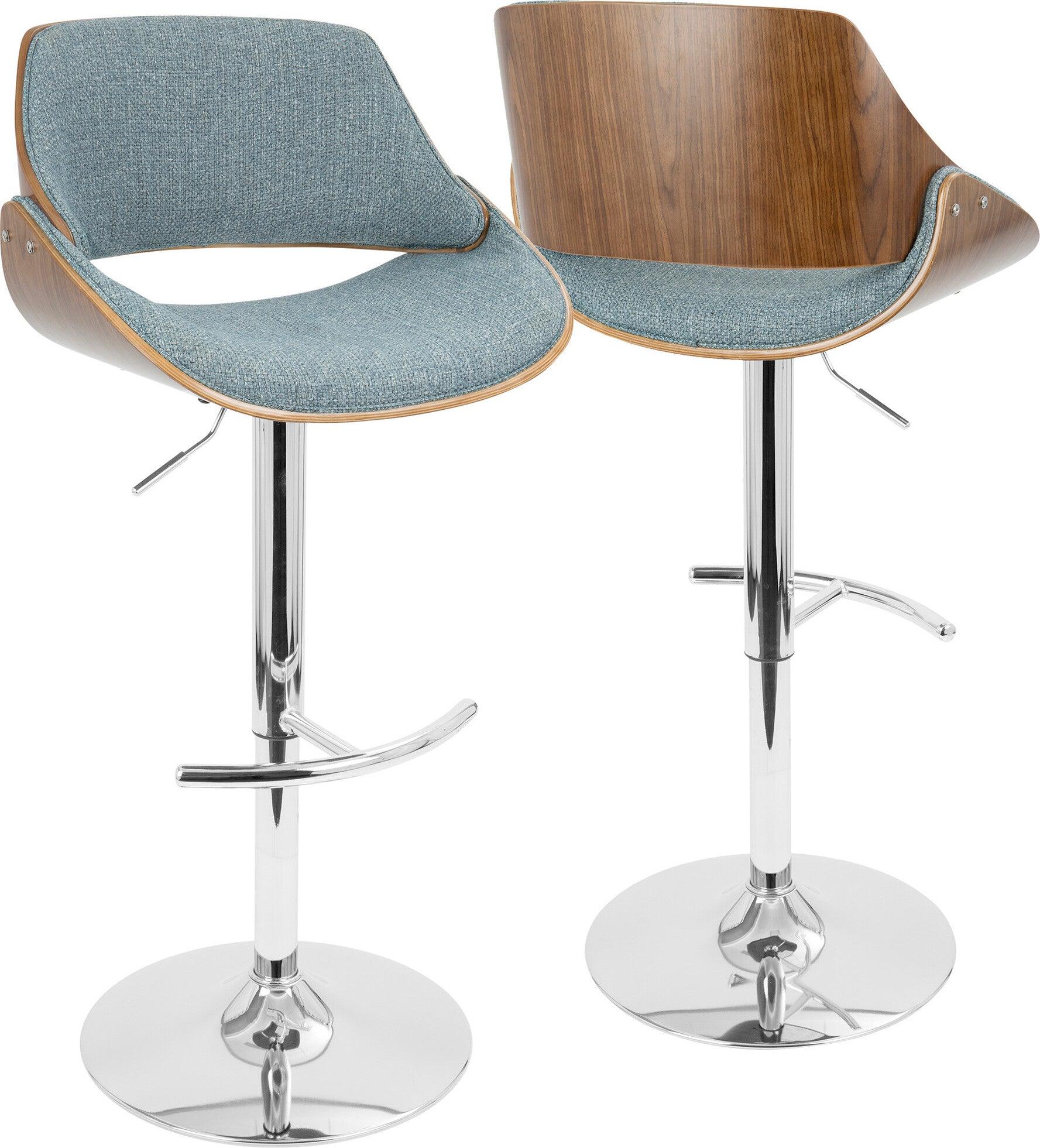 Lumisource Barstools - Fabrizzi Barstool Walnut & Blue