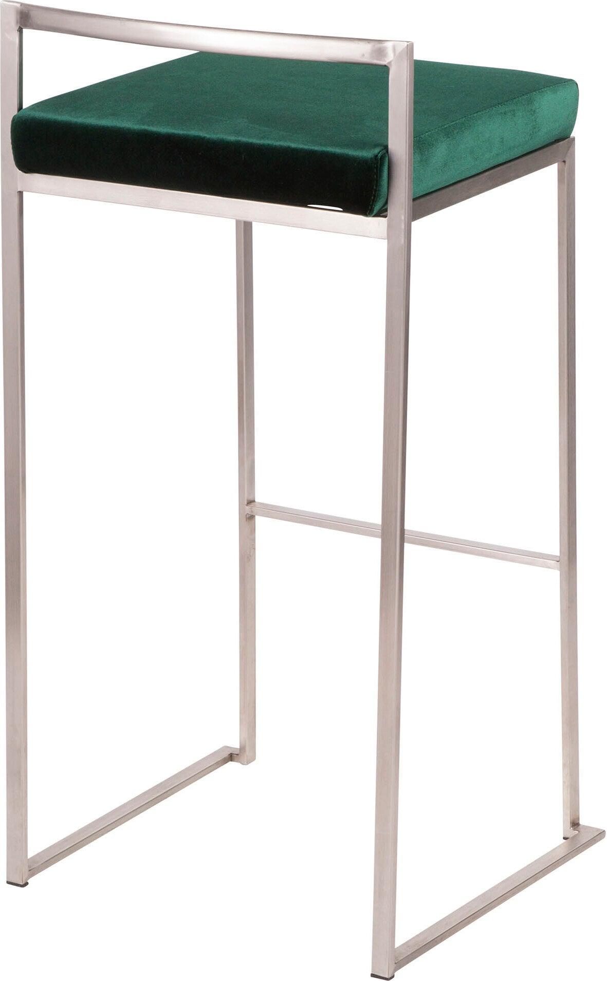 Lumisource Barstools - Fuji Stacker Barstool & Green (Set of 2)
