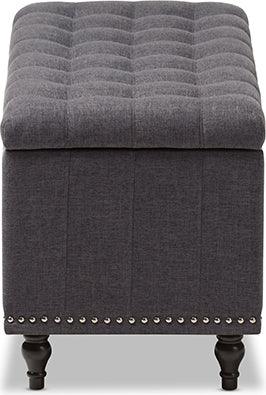 Wholesale Interiors Benches - Kaylee Modern Classic Dark Grey Fabric Button-Tufting Storage Ottoman Bench