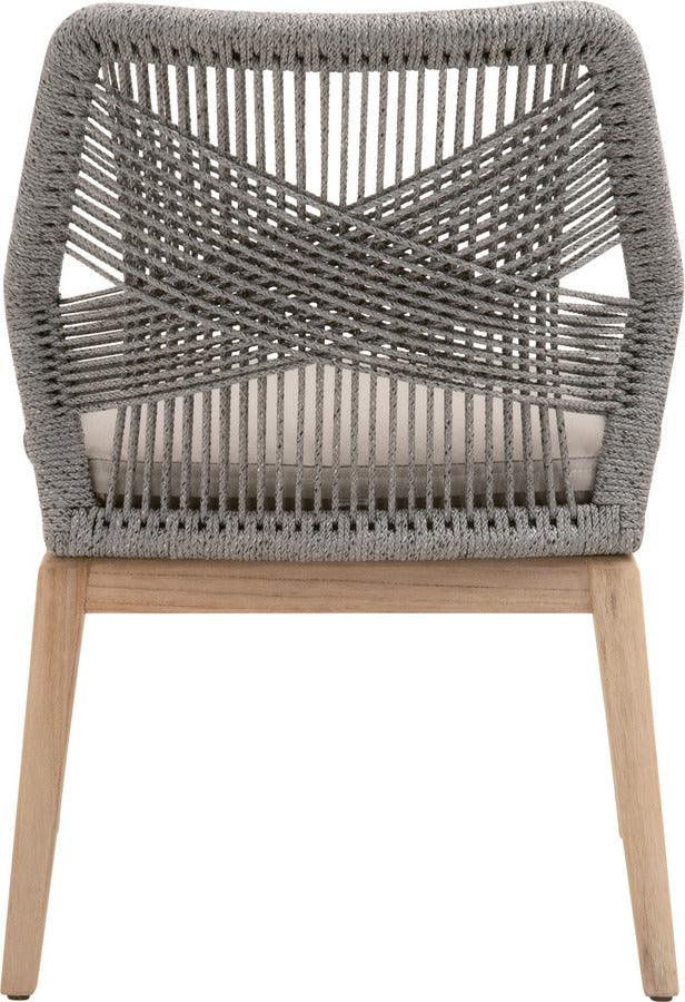 Essentials For Living Outdoor Dining Chairs - Loom Outdoor Dining Chair Platinum Gray Teak (Set of 2)