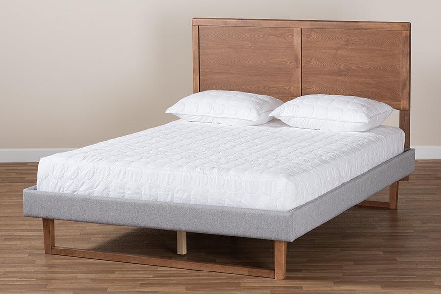 Wholesale Interiors Beds - Eloise Queen Bed Light Gray & Ash Walnut