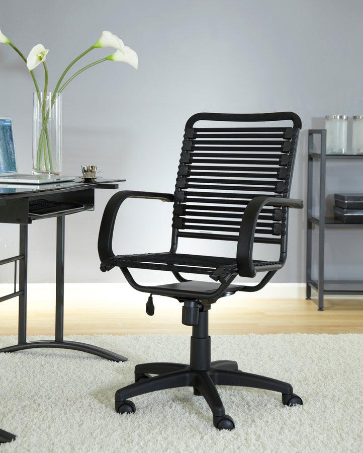 Euro Style Task Chairs - Bungie Flat High Back Office Chair Black
