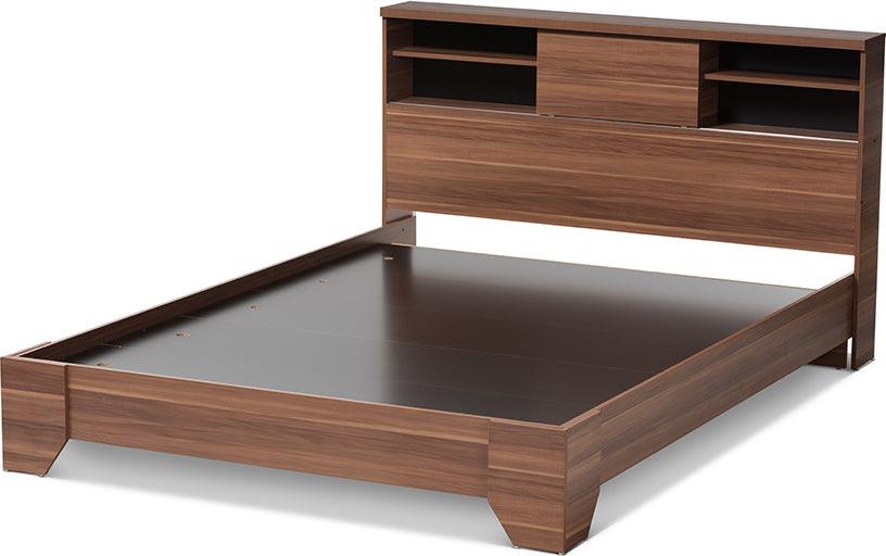 Wholesale Interiors Beds - Vanda Queen Bed Black/Walnut Brown