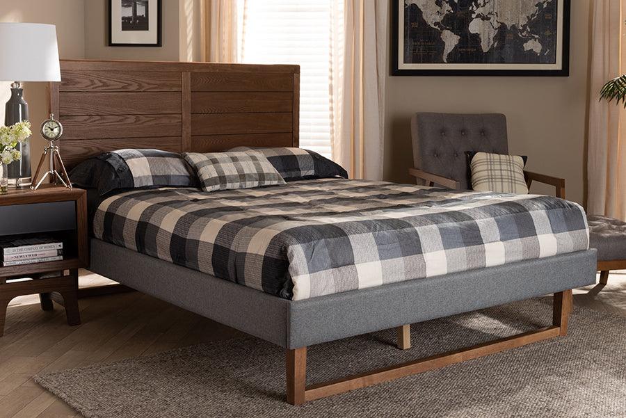 Wholesale Interiors Beds - Gabriela Full Bed Dark Gray & Ash walnut