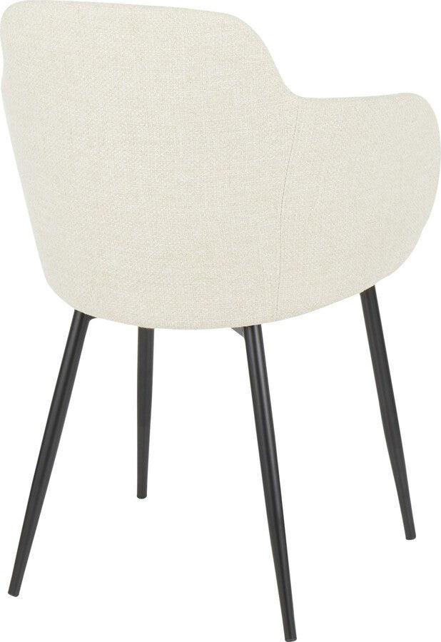 Lumisource Accent Chairs - Boyne Industrial Chair in Black Metal and Cream Noise Fabric