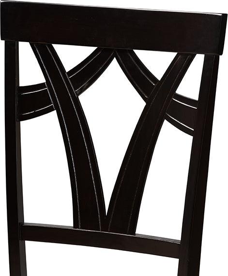 Wholesale Interiors Dining Chairs - Sylvia Sand Fabric Upholstered And Espresso Brown Finished Dining Chair Set Of 2