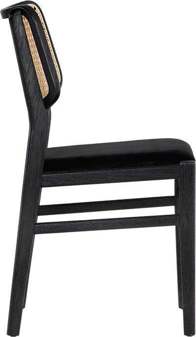 SUNPAN Dining Chairs - Annex Dining Chair - Black - Velvet Black (Set of 2)
