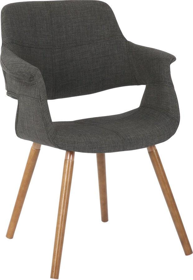 Lumisource Accent Chairs - Vintage Flair Chair 33" Walnut Wood & Charcoal Fabric