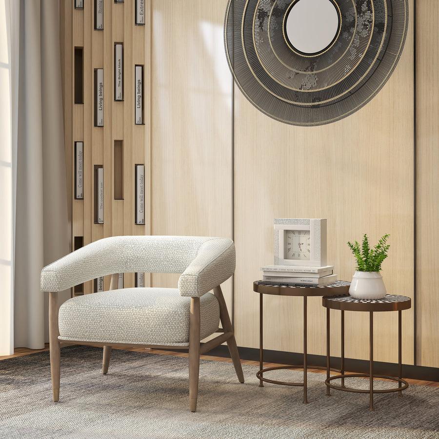 Wood, Eclectic Accent Chair, Gray