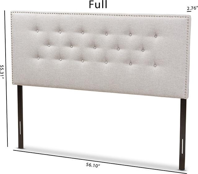 Wholesale Interiors Headboards - Windsor Full Headboard Grayish Beige