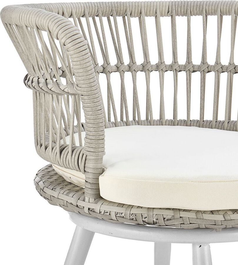 Manhattan Comfort Outdoor Conversation Sets - Monaco Patio 2- Person Seating Group with End Table with Cream Cushions