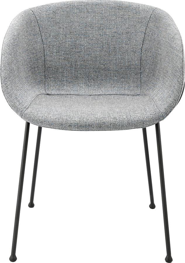 Euro Style Accent Chairs - Zach Armchair in Gray-Blue Fabric and Black Legs - Set of 2