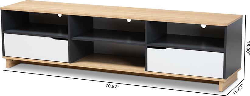 Wholesale Interiors TV & Media Units - Reed Mid-Century Modern Multicolor 2-Drawer Wood TV Stand