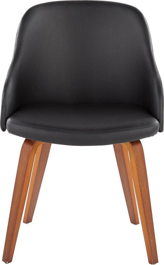 Lumisource Dining Chairs - Bacci Dining/Accent Chair In Walnut Wood & Black Faux Leather