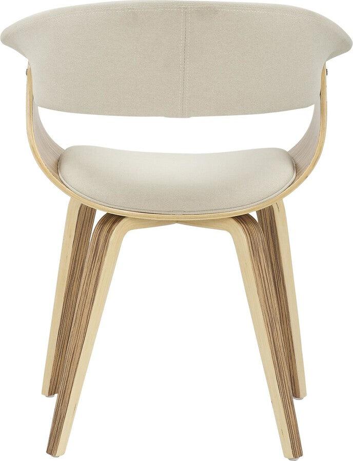 Lumisource Accent Chairs - Vintage Mod Mid-Century Modern Dining/Accent Chair in Zebra Wood and Cream Fabric