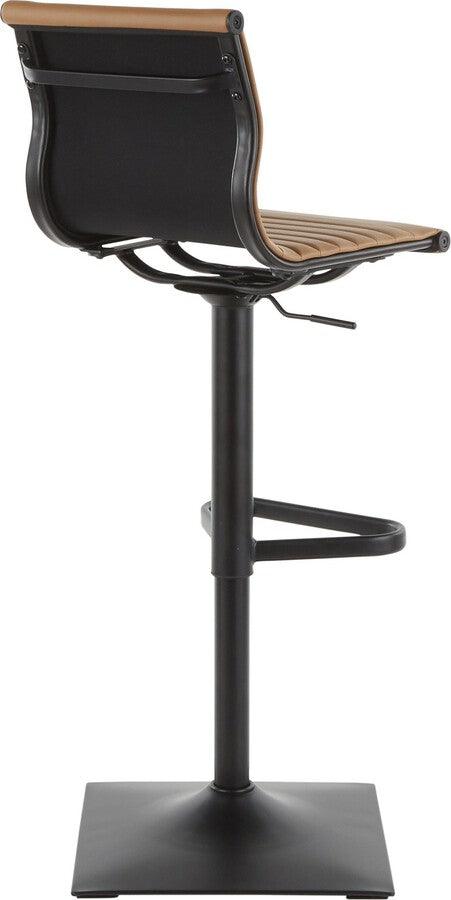 Lumisource Barstools - Masters Contemporary Barstool in Black Metal and Camel Faux Leather