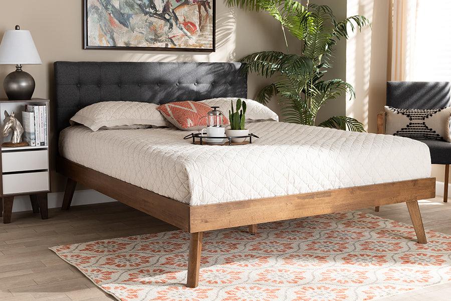 Wholesale Interiors Beds - Devan Queen Bed Dark Gray & Walnut