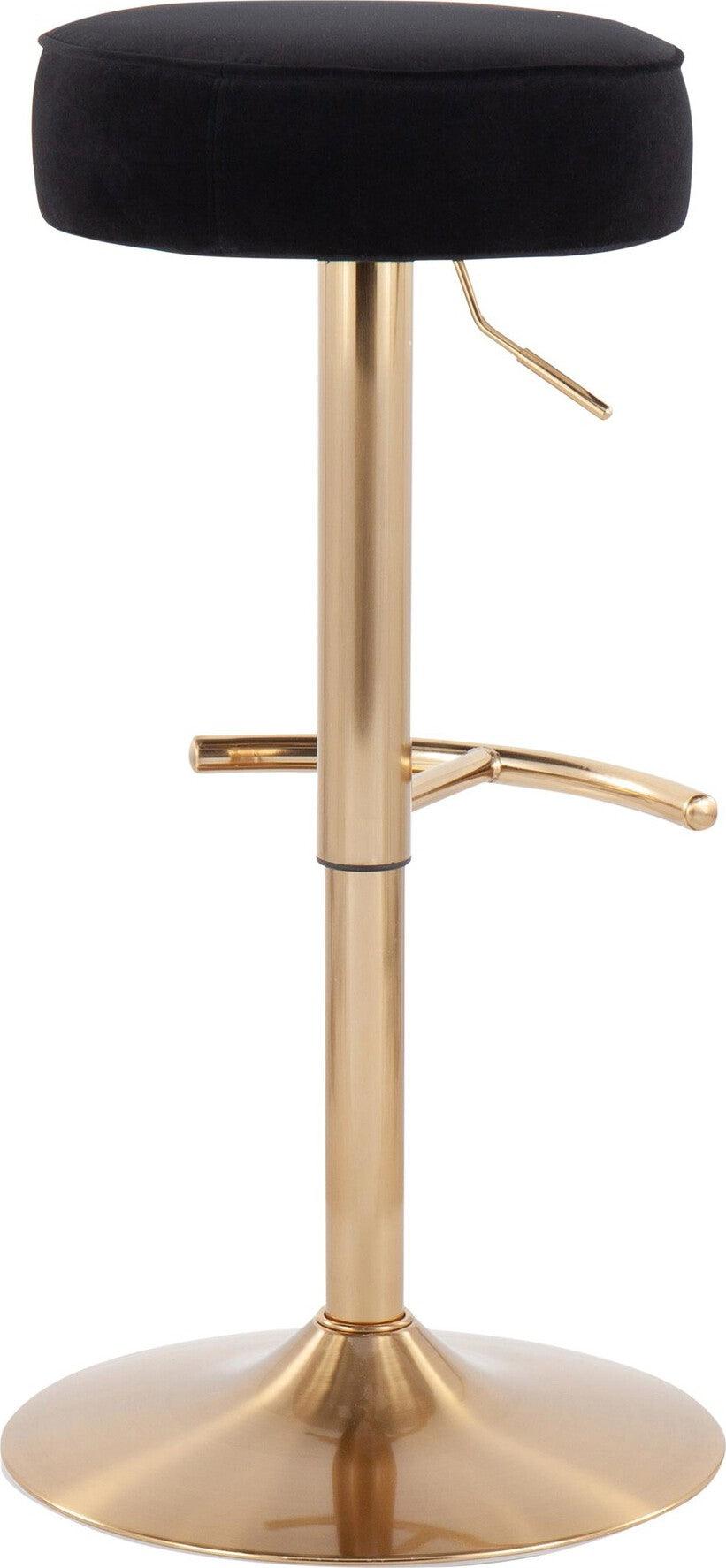 Lumisource Barstools - Velvet Dot Barstool Gold & Black