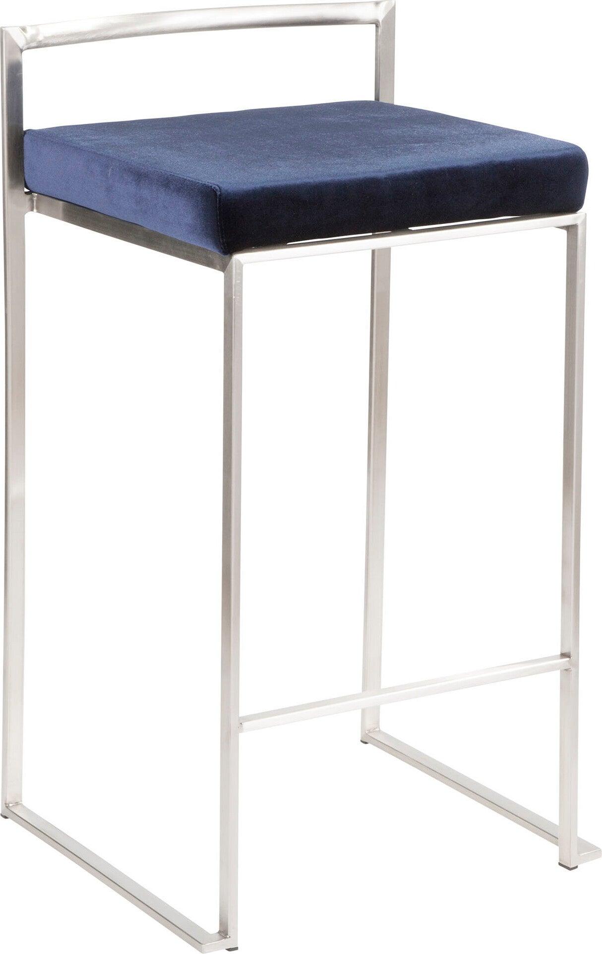 Lumisource Barstools - Fuji Stacker Counter Stool & Blue (Set of 2)