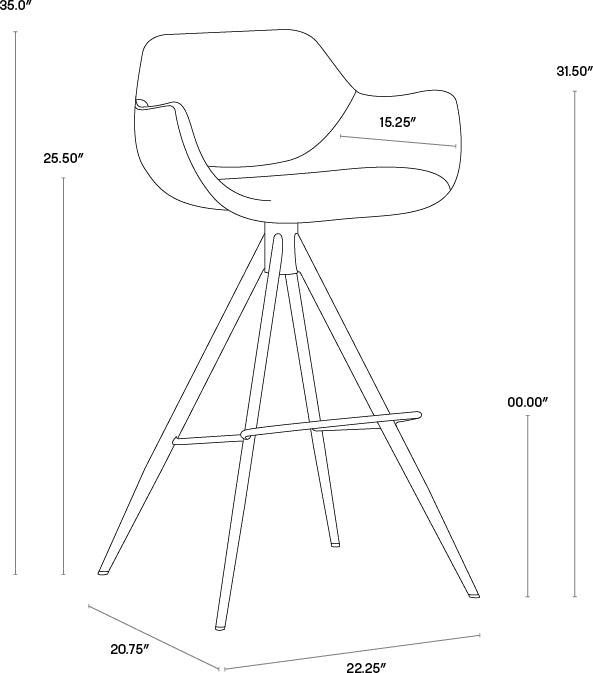 SUNPAN Barstools - Owen Swivel Barstool - Town Grey